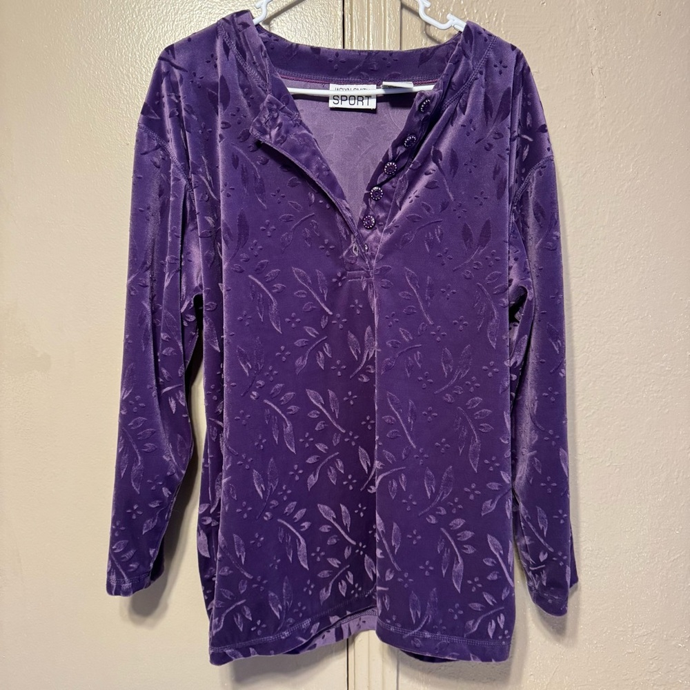 Jacklyn Smith Sport Women’s M Purple Velvet Romantic Softgirlcore Vintage